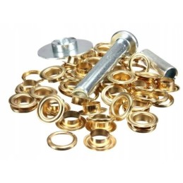 Eyelets with crimps for tarpaulins, leather goods luvers, set of 33 pcs