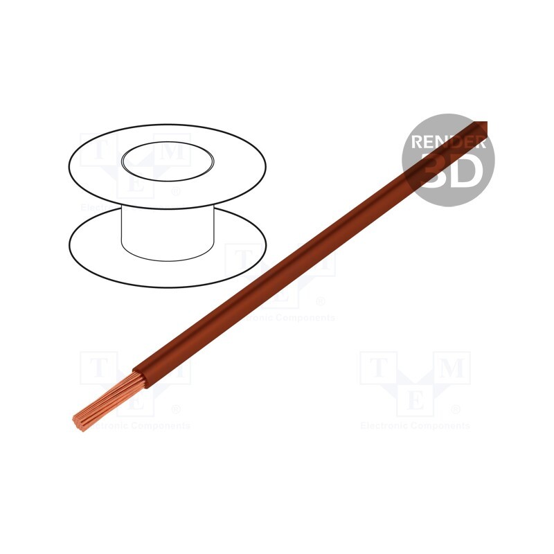 5 m x MANEX - H07V2-K-1.00-BR - Wire, LgYc, stranded, Cu, 1mm2, PVC, brown, 450V,750V, 500m, Class: 5