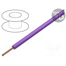 5 m x STu00c4UBLI - 61.7607-26 - Wire, Silivolt®-1V, 1x1mm2, stranded, Cu, silicone, violet, 1.5kV