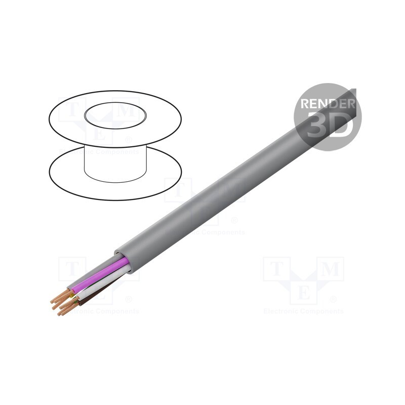 5 m x IGUS - CF130.02.07.UL - Wire: control cable, chainflex® CF130.UL, 7x0.25mm2, PVC, grey