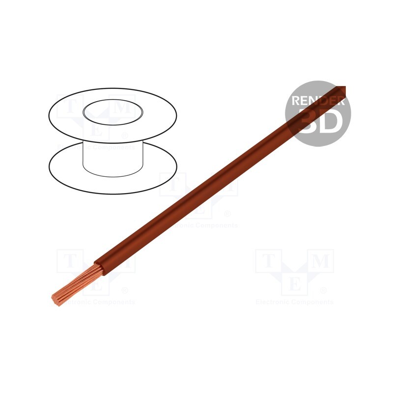 5 m x STu00c4UBLI - 61.7556-27 - Wire, Silivolt®-E, 1x2.5mm2, stranded, Cu, silicone, brown, 600V