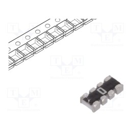 100 pcs x YAGEO - YC124-JR-070RL - Resistor network: Y, SMD, 0Ω, ±5%, 62.5mW, No.of resistors: 4