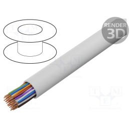 5 m x BITNER - TS0014 - Wire, YTKSY, 20x2x0.5mm, telecommunication, solid, Cu, PVC, white