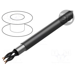 5 m x BITNER - BS1108 - Wire, BiT 1000 (ST) FR, 2x2x1mm2, shielded,Al-PET foil, PVC