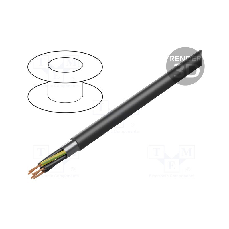 5 m x BITNER - BS1029 - Wire, BiT 1000 (ST) FR, 7G1.5mm2, shielded,Al-PET foil, PVC