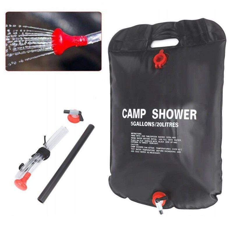Portable shower 20l solar shower bag