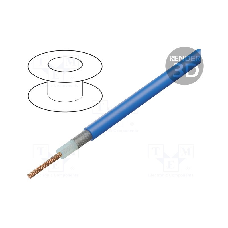 5 m x STu00c4UBLI - 60.7500-23 - Wire: coaxial, RG58, 1x0.5mm2, stranded, Cu, Core section: 0.5mm2
