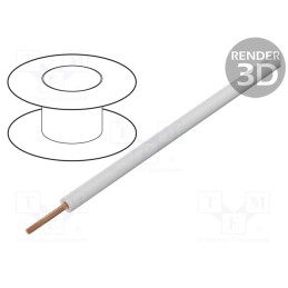 5 m x STu00c4UBLI - 60.7190-29 - Wire, FlexiPlast-E, 1x1mm2, stranded, Cu, white, 750V, 19A, -30÷90°C