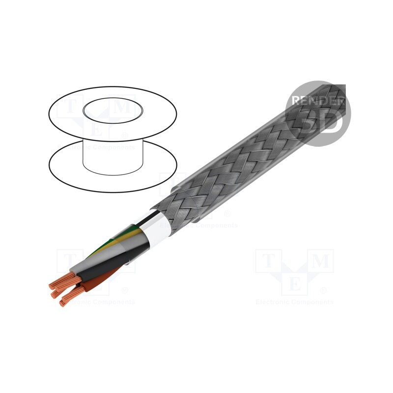 5 m x BITNER - IP0051 - Wire, BiTservo 2XSLCY-J, 4G2.5mm2, PVC, transparent, 600V,1kV
