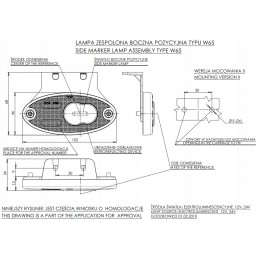 LED side position lamp, oval, yellow 308z