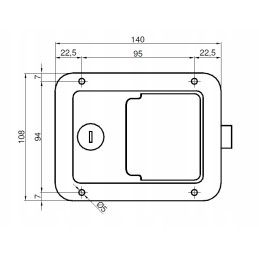 Stainless steel handle with lock 140x108