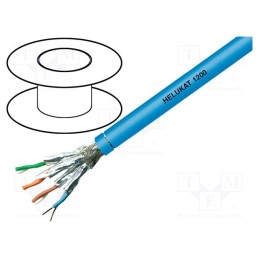 5 m x HELUKABEL - 81699 - Wire, HELUKAT® 1200,S/FTP, 4x2x22AWG, 7, solid, Cu, FRNC, blue, 100m