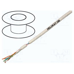5 m x HELUKABEL - 80055 - Wire, HELUKAT® 100,U/UTP, 4x2x26AWG, 5e, stranded, Cu, PVC, grey