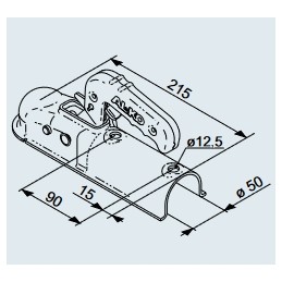 Al ko ak7 ball hitch, tube fi50mm, 750kg