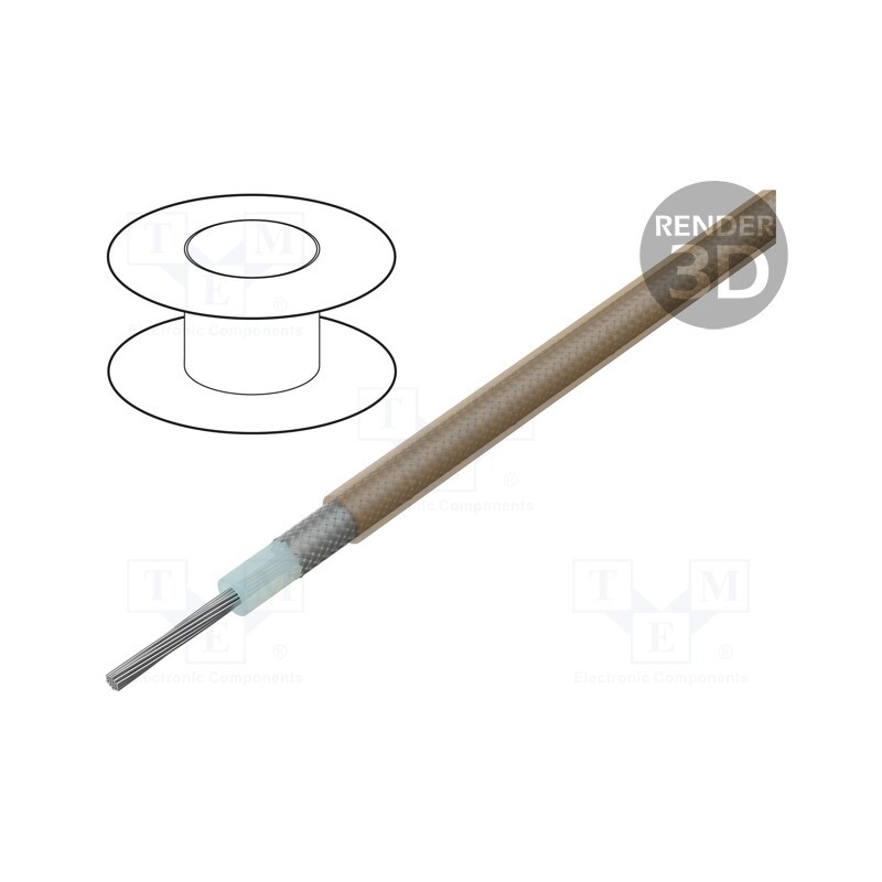 5 m x TELEGu00c4RTNER - L01000B0001 - Wire: coaxial, RG178, stranded, CCS, FEP, brown,transparent, 1.8mm