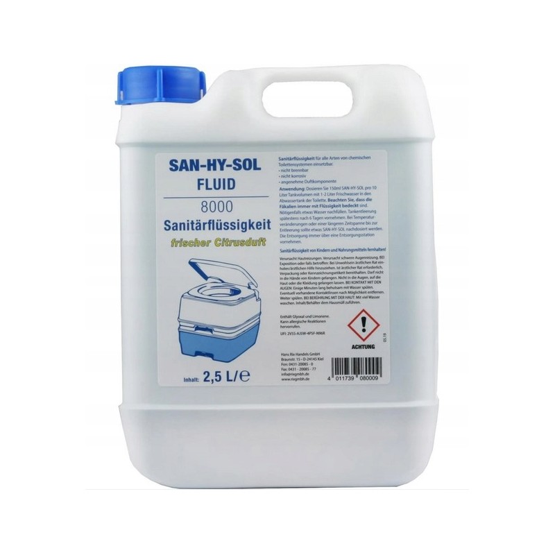 Fluid for tourist toilets concentrate blue 2 5l