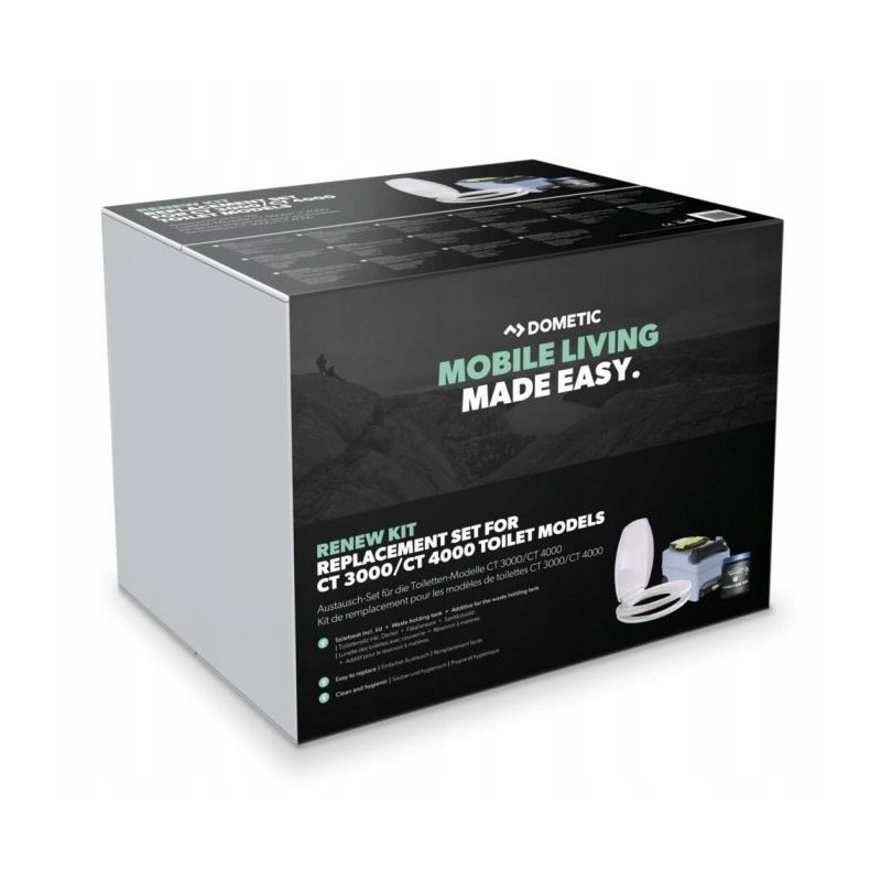 Cassette tank, Dometic toilet refreshing set