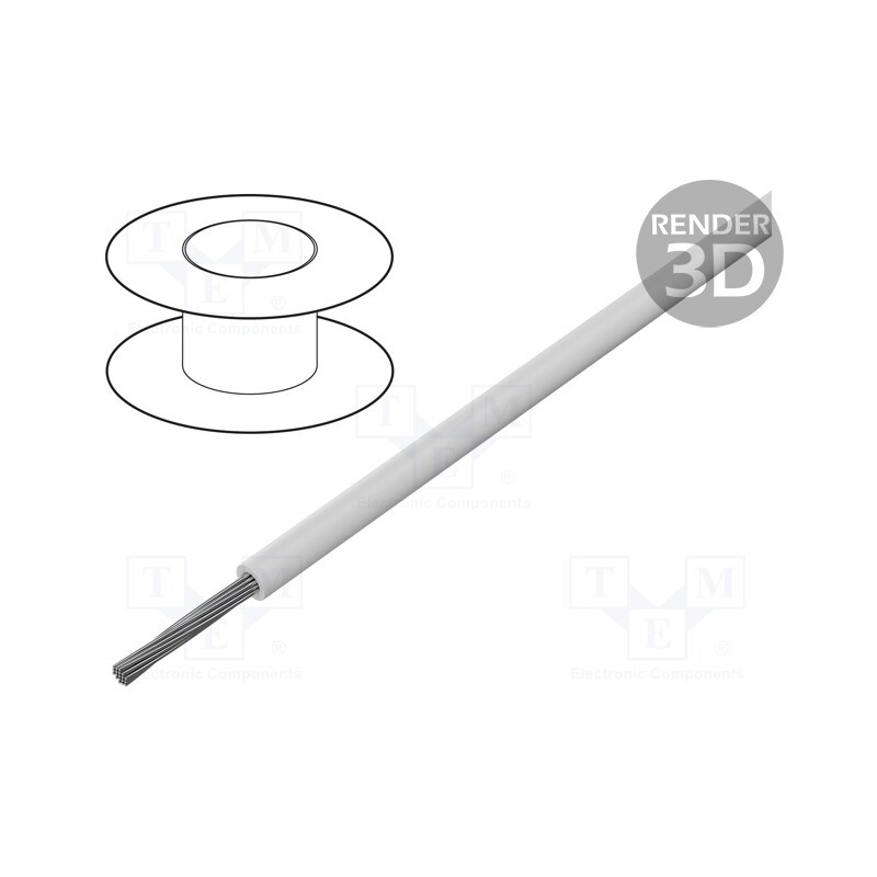 5 m x LAPP - 69105 - Wire, ÖLFLEX® HEAT 180 SiD, 1x0.75mm2, solid, Cu, silicone, white