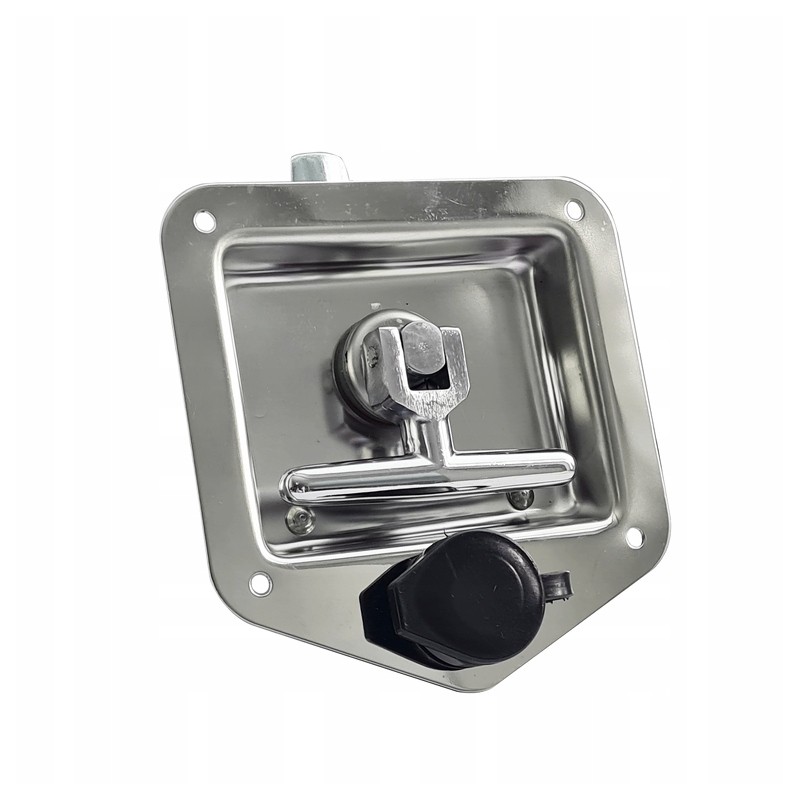 Stainless steel door handle with lock 124x121x55