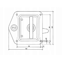 Stainless steel door handle with lock 124x121x55