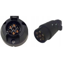 12v 7 pin trailer socket and plug, made of plastic