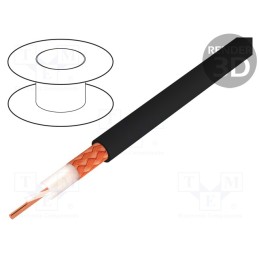 5 m x HELUKABEL - 40193 - Wire: coaxial, RG-H62AU, solid, CCS, black, 6.2mm