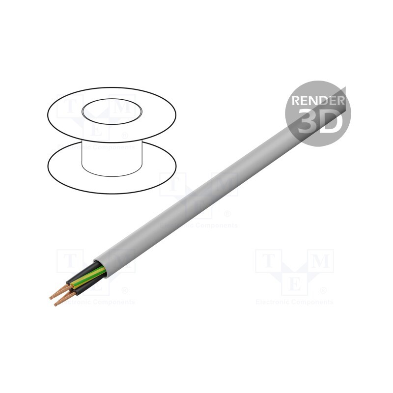 5 m x HELUKABEL - 11008667 - Wire, HELUCONTROL®,JZ-520 HMH, 4G1mm2, unshielded, 300V,500V, Cu
