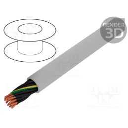 5 m x HELUKABEL - 10016 - Wire, JZ-500, 18G0.5mm2, unshielded, 300V,500V, Cu, stranded, grey
