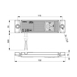 Horpol white LED marker lamp with reflector