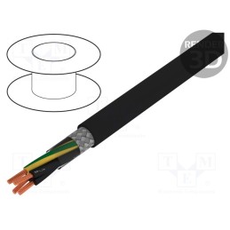 5 m x HELUKABEL - 10944 - Wire, JZ-500-C, 4G0.75mm2, shielded,tinned copper braid, PVC