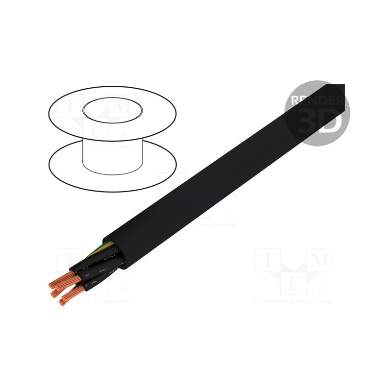 5 m x HELUKABEL - 10367 - Wire, JZ-500-BK, 5G1.5mm2, unshielded, 300V,500V, Cu, stranded