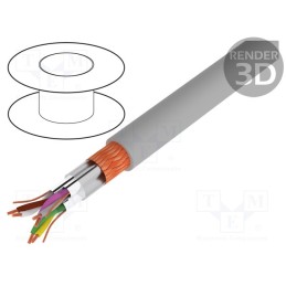 5 m x LAPP - 34046 - Wire, Li-2Y-CY-PIMF, 3x2x0.34mm2, PVC, grey, 250V, flame retardant