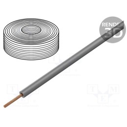 5 m x HELUKABEL - 51810 - Wire, H07Z-K, stranded, Cu, 10mm2, LSZH, grey, 450V,750V, Class: 5