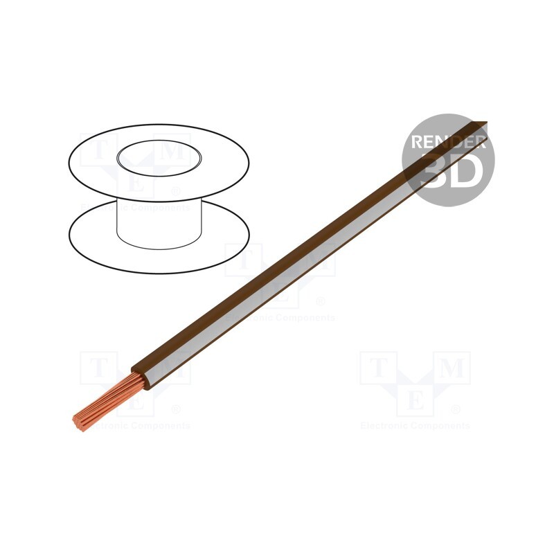 5 m x LAPP - 4522292S - Wire, X07V-K, stranded, Cu, 2.5mm2, PVC, brown-white, 450V,750V