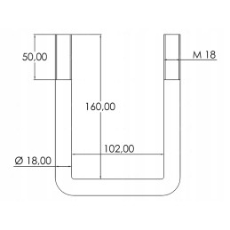 Clamps with nuts m18x102mm, length 160mm