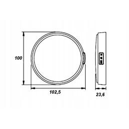 A round lamp with a switch illuminates the camper