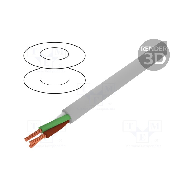 5 m x TKD - 500186 - Wire, ELITRONIC® LIYY, 3x0.14mm2, unshielded, 250V, Cu, stranded
