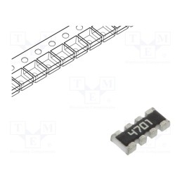 100 pcs x YAGEO - YC164-FR-074K7L - Resistor network: Y, SMD, 4.7kΩ, ±1%, 62.5mW, No.of resistors: 4