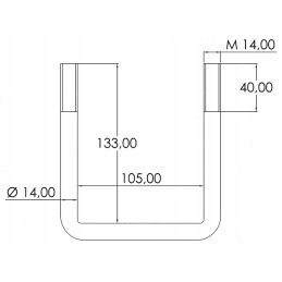 Clamps with nuts m14x105mm, length 133mm