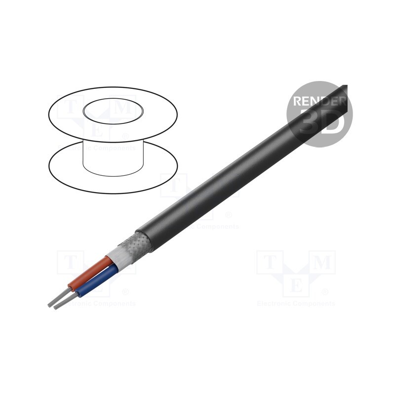 5 m x TASKER - TSK1038 CPR CCA - Wire: DMX, 2x0.35mm2, stranded, 110Ω, -20÷70°C, Colour: black, 100m