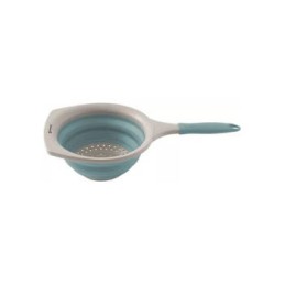 Foldable silicone strainer with outwell collaps handle