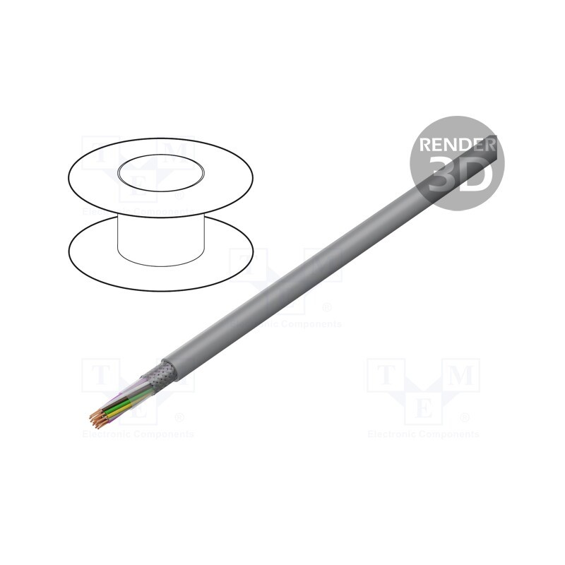 5 m x TKD - 500276 - Wire, ELITRONIC® LIYCY, 16x0.25mm2, tinned copper braid, PVC