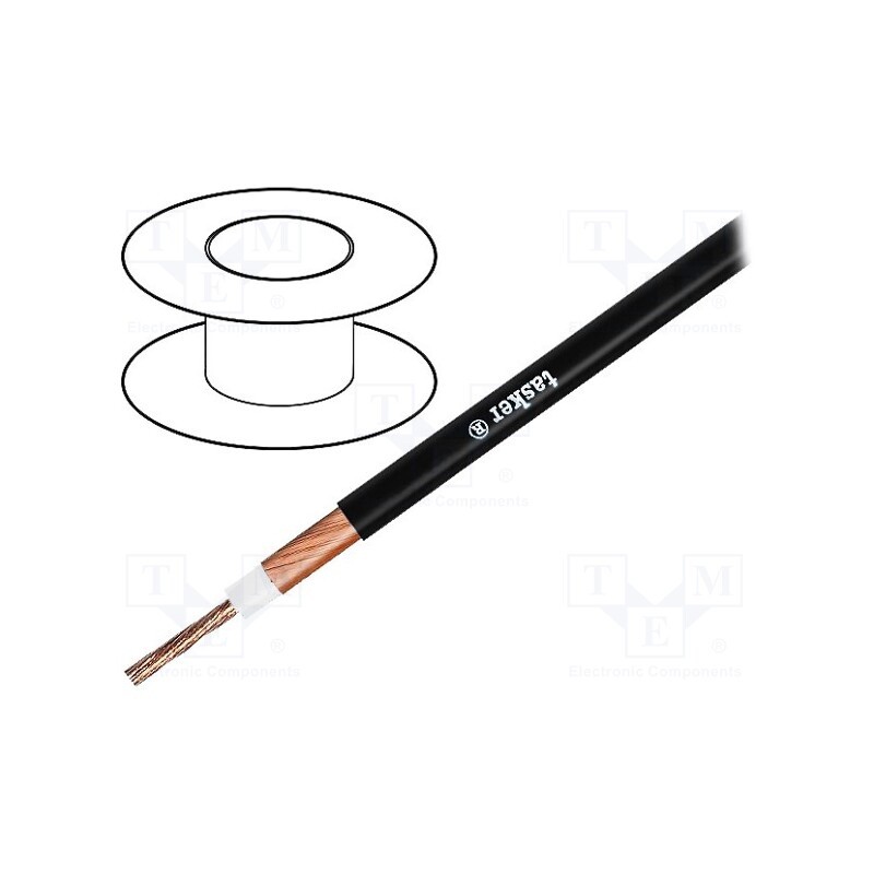 5 m x TASKER - TSK1125 - Wire: loudspeaker cable, 1x2.5mm2, stranded, OFC, black, coaxial