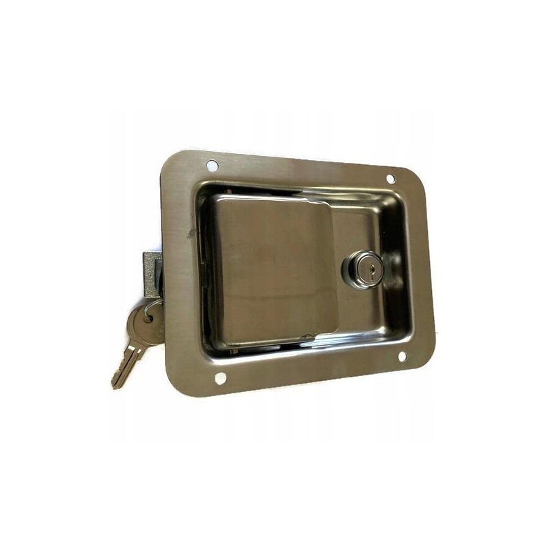 Stainless steel handle lock for a refrigerated container