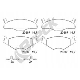 Brake pad set front fits audi 100 c2 80 b2 coupe b2 s