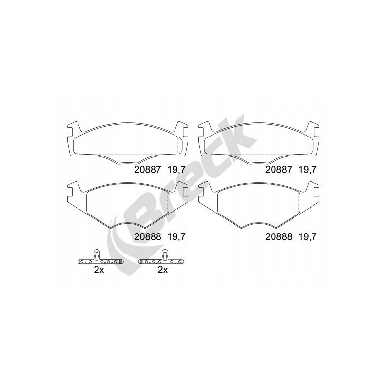 Brake pad set front fits audi 100 c2 80 b2 coupe b2 s