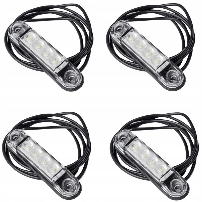 Set of 4x white Horpol slim LED marker lamps