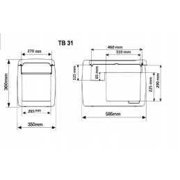Portable compressor refrigerator tb31 black 12 24v 30 l indel b