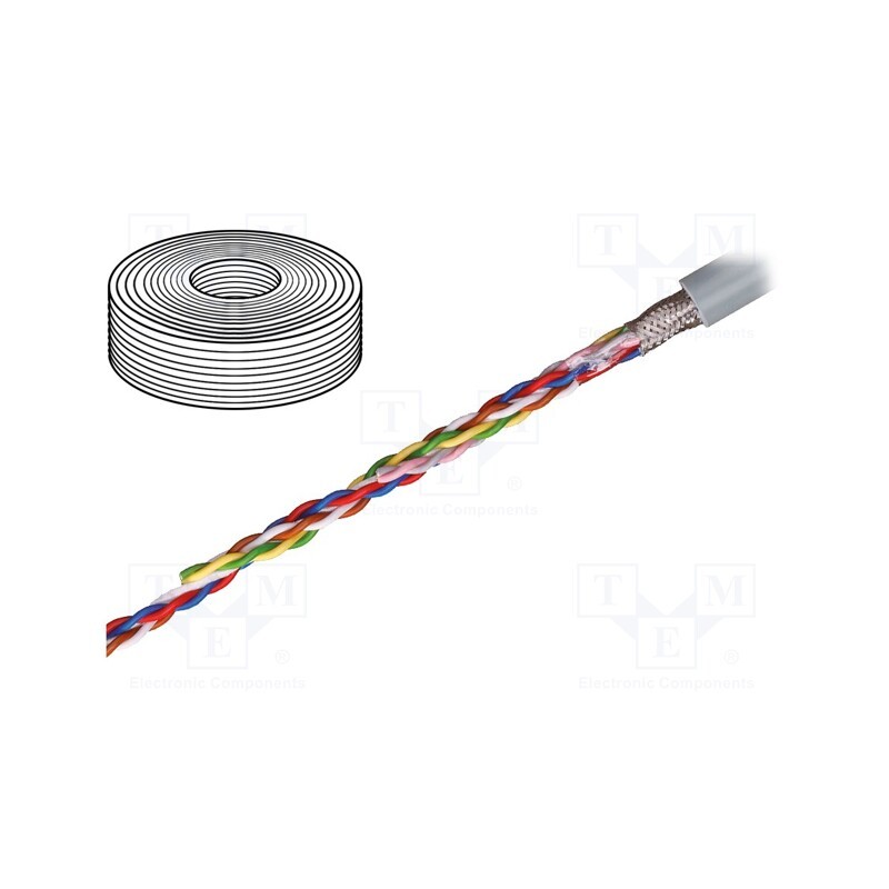 5 m x IGUS - CF211.02.01.02 - Wire: data transmission, chainflex® CF211, 2x0.25mm2, grey, Cu