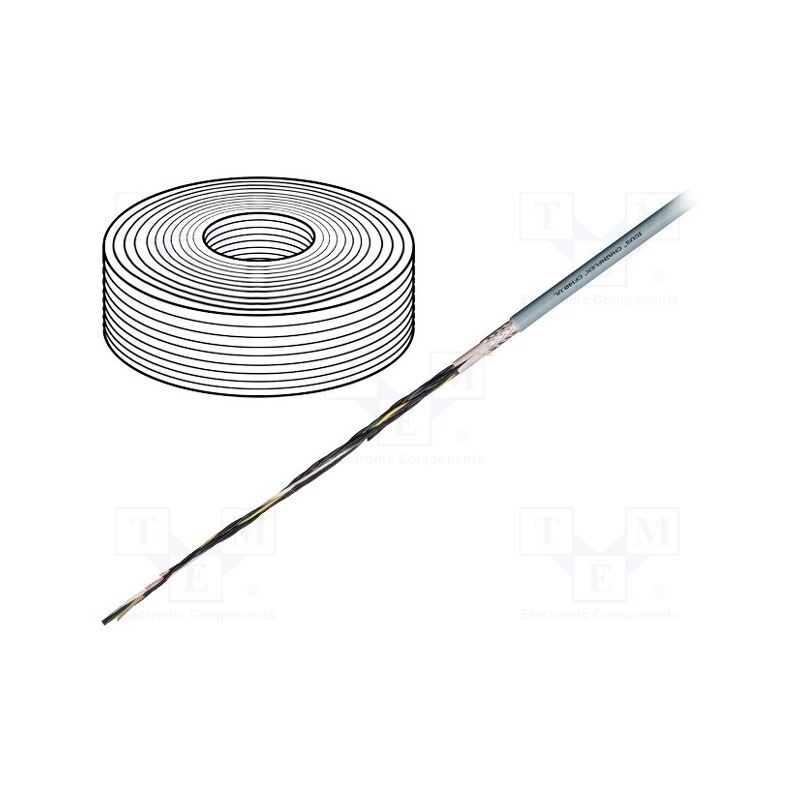 5 m x IGUS - CF140.10.02.UL - Wire: control cable, chainflex® CF140.UL, 2x1mm2, grey, stranded